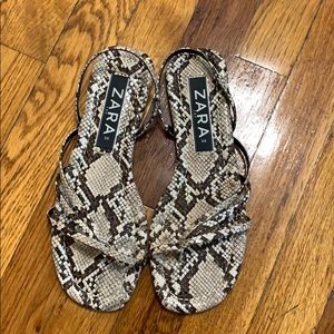 Zara sandals animal print